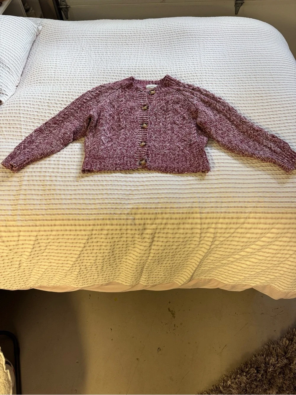 Universal Thread Marled Mauve Button-Up Knit Cardigan